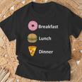 Ciambelle Al Mattino Hamburger Per Pranzo Pizza Per Cena Camicia Maglietta Regalos para ancianos