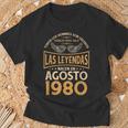 Cumpleaños Hombre Regalos Las Leyendas Agosto 1980 Camiseta unisex Regalos para ancianos