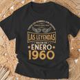 Cumpleaños Hombre Regalos Las Leyendas Enero 1960 Camiseta unisex Regalos para ancianos