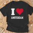 Cuore Rosso Amo Amsterdam Maglietta Regalos para ancianos