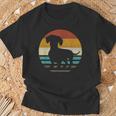 Dachshund Dachshund Dog Silhouette Retro T-Shirt Geschenke für alte Männer