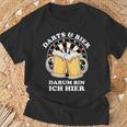 Darts Und Bier Darum Bin Ich Hier Dart T-Shirt Geschenke für alte Männer