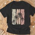 Deacaciones Sunset Palmeras Playa Retro Tropical Beach Sin Mangas Camiseta unisex Regalos para ancianos