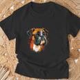 Divertida Cara De Perro Bóxer Con Gafas De Camiseta unisex Regalos para ancianos