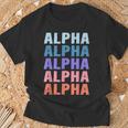 Divertido Regalo Nombre Alfa Personalizado Primer Nombre Camiseta unisex Regalos para ancianos