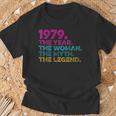 Donna Compleanno Regalointage 1979 Year Woman Myth Legend Con Collo A Maglietta Regalos para ancianos