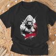 Donna Bianco Silverback Gorilla Color Splash Con Collo A Maglietta Regalos para ancianos