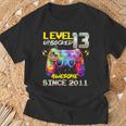 Donna Livello 13 Sbloccato Fantastico Dal 2011 13 ° Compleanno Gaming Con Collo A Maglietta Regalos para ancianos