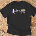 Drapeau Duenezuela France Heartbeat T-Shirt Cadeaux pour les vieillards