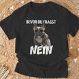 Before Du Fragst Nein Dog Frenchie French Bulldog T-Shirt Geschenke für alte Männer