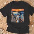 El Gato Grito Parodia Divertido Gatito Arte Pintura Gato Camiseta unisex Regalos para ancianos