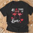 Flamingo-Ehemann Und Ehefrau Tanzen Zusammen Und Freuen Sich Über 41 Jahre Liebe T-Shirt Geschenke für alte Männer