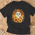 Floral Ghost Halloween Cute Ghost With Flower T-Shirt Gifts for Old Men
