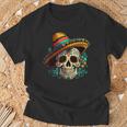 Flower Sugar Skull Cinco De Mayo Mexican Dia De Los Muertos T-Shirt Geschenke für alte Männer