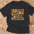 Friends Giving Crew Squad 2024 Cute Turkey Groovy Pie T-Shirt Gifts for Old Men