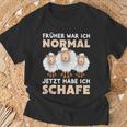 'Früher War Ich Norme Jetzt Habe Ich Schafe Bauer Schäfer T-Shirt Geschenke für alte Männer