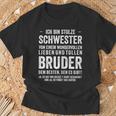 Birthday Ich Bin Stolze Schwester Bruder T-Shirt Geschenke für alte Männer