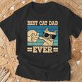 Cat Retro Best Cat Dad Ever Cat Lover T-Shirt Geschenke für alte Männer