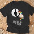 Unicorn Erkenne Die Zeichen T-Shirt Geschenke für alte Männer