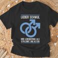 Gay Lieber Schwul Und Lebensfroh Alserlemmund Hetero T-Shirt Geschenke für alte Männer