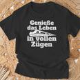 Genieße Das Leben Inollen Zügen Bahn Train Commutler Railway T-Shirt Geschenke für alte Männer