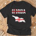 Georgian Georgian Map Flag T-Shirt Geschenke für alte Männer