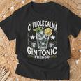 Gin Tonic Ciuole Calma E Gin Tonic Freddo Barista Maglietta Regalos para ancianos