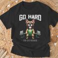 Go Hard Or Go Home Bulldog Francese Sollevamento Pesi Fitness Maglietta Regalos para ancianos