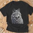 Grauer Wolf T-Shirt Geschenke für alte Männer