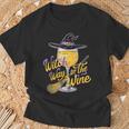 Halloween Witch Way To The Wine Witch T-Shirt Gifts for Old Men