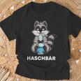 Haschbär Kiffender Waschbär Mit Joint Und Bong For A Boiffer T-Shirt Geschenke für alte Männer