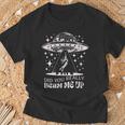 Hast Du Mich Wirklich Hochgestrahlt Ufo T-Shirt Geschenke für alte Männer