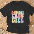 Hugs & High Fives Lunch Lady Vibes School Appreciation T-Shirt Gifts for Old Men