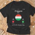 With Hungary Ruft Und Ich Muss Los Hungary Flag T-Shirt Geschenke für alte Männer