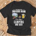 Ich Bin Einfach Mann Ich Mag Camping Und Bier Camperan S T-Shirt Geschenke für alte Männer