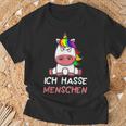 Ich Hasse Menschen Unicorn T-Shirt Geschenke für alte Männer