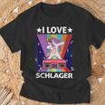 Ich Liebe Schlager Party Costume Folk Music I Love Schlager S T-Shirt Geschenke für alte Männer