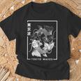 Japonés Koi Fish Blanco Negro Dibujado Minimalista Japón Arte Camiseta unisex Regalos para ancianos