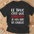 Je M'en Bats Couilles Cadeau Drôle Hommes T-Shirt Cadeaux pour les vieillards