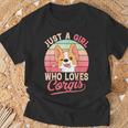 Just A Girl Who Loves Corgis Cute Corgi Dog Girl T-Shirt Gifts for Old Men