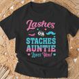 Lashes Or Staches Auntie Loves You Gender Reveal Family Part T-Shirt Gifts for Old Men