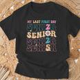 My Last First Day Senior 2025 Back To School Class Groovy T-Shirt Gifts for Old Men