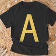 Lettera A Giallo Color Matching Costume Maglietta Regalos para ancianos