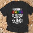 Lieber Lesbian Und Lebensfroh Lesbian Lgbtq Pride Women's T-Shirt Geschenke für alte Männer