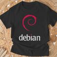 Linux Lover Debian Eslogan Espiral Logo Opensource Os Camiseta unisex Regalos para ancianos