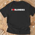 I Love Heart Blonde T-Shirt Geschenke für alte Männer