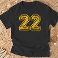 Maglia 22 Giallo Distressedarsity Numero 22 Maglietta Regalos para ancianos