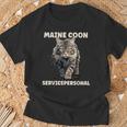 Maine Coon Service Personnel Cat Lovers Cat T-Shirt Geschenke für alte Männer