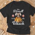 Mei Dirndl Is In Da Wäsch Lausmadl Women's Dirndl Costume T-Shirt Geschenke für alte Männer