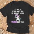 Was Mit Menschen Machen Unicorn Saying T-Shirt Geschenke für alte Männer